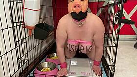 Fuckpig Justafilthycunt in Humiliating Degradation with Piss Drinking from Bowls