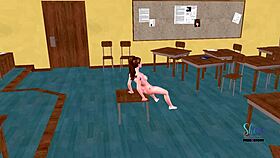animated 3d cartoon video of beautiful teen girl posing sexily