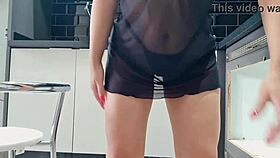 Hot latina in kitchen