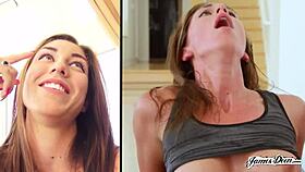 cute porn girls turned naughty sluts riding monster cock backstage