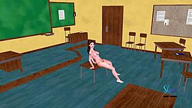 animated 3d cartoon video of beautiful teen girl posing sexily