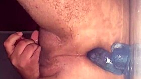 have you seen this gay guy cumming hard from an ass dildo?