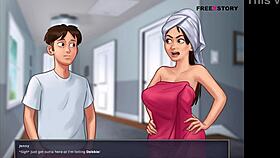 summertime saga - anon watched his step-sister nude body while she take bath and other nude girls