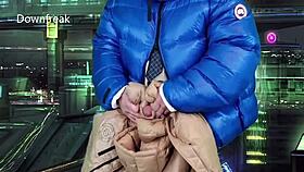 Intense MASTURBATION in Nylon Dreams Super Puff Jacket