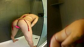 hey check out mrs jollies reviewing that heated dildo in the shower for some fun masturbation action