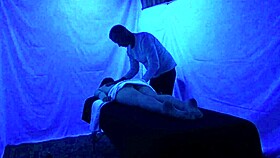 Gigi Breeze's intense blacklight massage session!