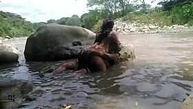 Michellpaula and I fucked hidden behind a rock in the river part 2