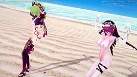 Genshin Impact MMD Rockabye Featuring Rosaria And Kuki Shinobu