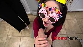 Stepmom makes my birthday unforgettable with rough taboo sex.