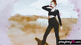 Gorgeous brunette muse taya vais reveals her perfect body in the desert