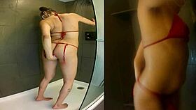 hey check out mrs jollies reviewing that heated dildo in the shower for some fun masturbation action