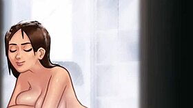 summertime saga - anon watched his step-sister nude body while she take bath and other nude girls