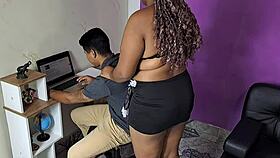 Latina Milf Seduces Stepbrother in Classroom with Deepthroat Cock Sucking