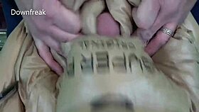 Intense MASTURBATION in Nylon Dreams Super Puff Jacket