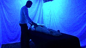 Gigi Breeze's intense blacklight massage session!