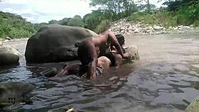 Michellpaula and I fucked hidden behind a rock in the river part 2