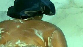 katy katie stepmother takes a hot long shower, her booty so soft it jiggles.