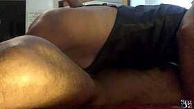 French amateur in satin nightie passionately fucks with garter belt, heels, stockings, dirty talk, doggystyle, rimming, and blindfold