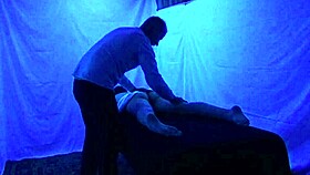 Gigi Breeze's intense blacklight massage session!