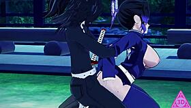 shinobu kimetsu no yaiba hentai has sex blowjob handjob and cumshot