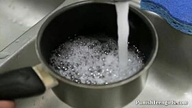 is this freakish teen getting punished by a fat cock in the garage?