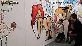 cfnm police ladies tugging gloryhole cocks in heels and stockings