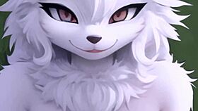 Rohe weiße Furry-Mädchen reitet Mann hart in POV Hentai-Domination