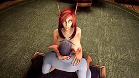 Hot Elf Milf Redhead Rides Big Cock in Warcraft Parody.