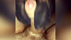 homemade footjob with girlfriend's black nylon socks, toes teasing 😍