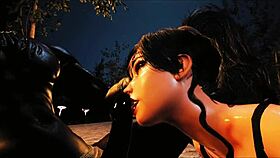 i grope the king's wife at the pool in this 3d cartoon scene