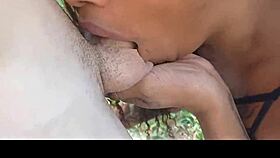 Hey, that latino guy and hot trans babe are fucking in the garden