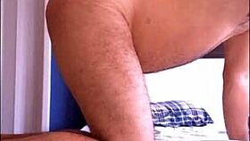 Gay guy takes hard spanking from hunk