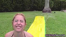 Small Teen Rides Cock