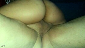 He is fucking her pussy hard in the bedroom.