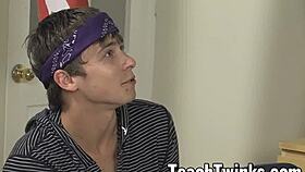 Twinks Caleb Coniam and Ashton Rush Engage in Anal Fucking in Classroom