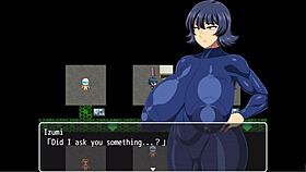 izumi masturbates on john's big dick-shaped dildo in hentai game