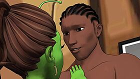 multiverse bbc intensely fucks big butt green skinned hottie