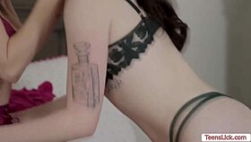 In this lesbian scene, the milf stepmommy roughly licks her slut stepteen's pussy and ass