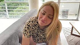 I fucked this milf slut with huge tits in the living room