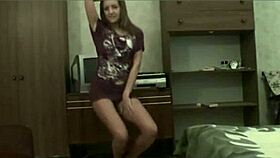 russian beauty performs a wonderful striptease