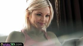 Euro beauty rides dick while getting pounded