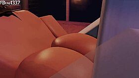 Фембой получает от гигантского члена