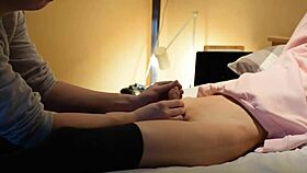 Is this lovely shemale being analyzed with her big cock?