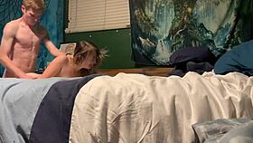 Amateur blonde video captures doggystyle sex with bent over ass