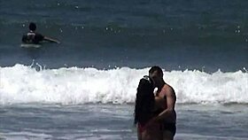 African Brunette Sucked Cock Publicly On Beach By Naughty Guy