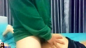 Asian thai babe bent over for doggystyle anal creampie.