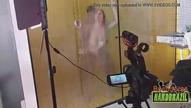 biggest tits in brazil on frosted shower glass with rafaella denardin and ed j