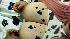 BBW Milf Sucks Cock in Cosplay Cumshots on Tits