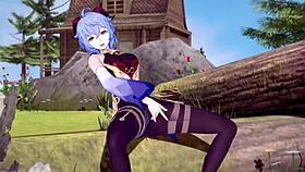 genshin impact ganyu in forest 3d animation