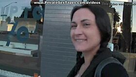 sexy brunette girlfriend gets merciless doggy fuck on camera